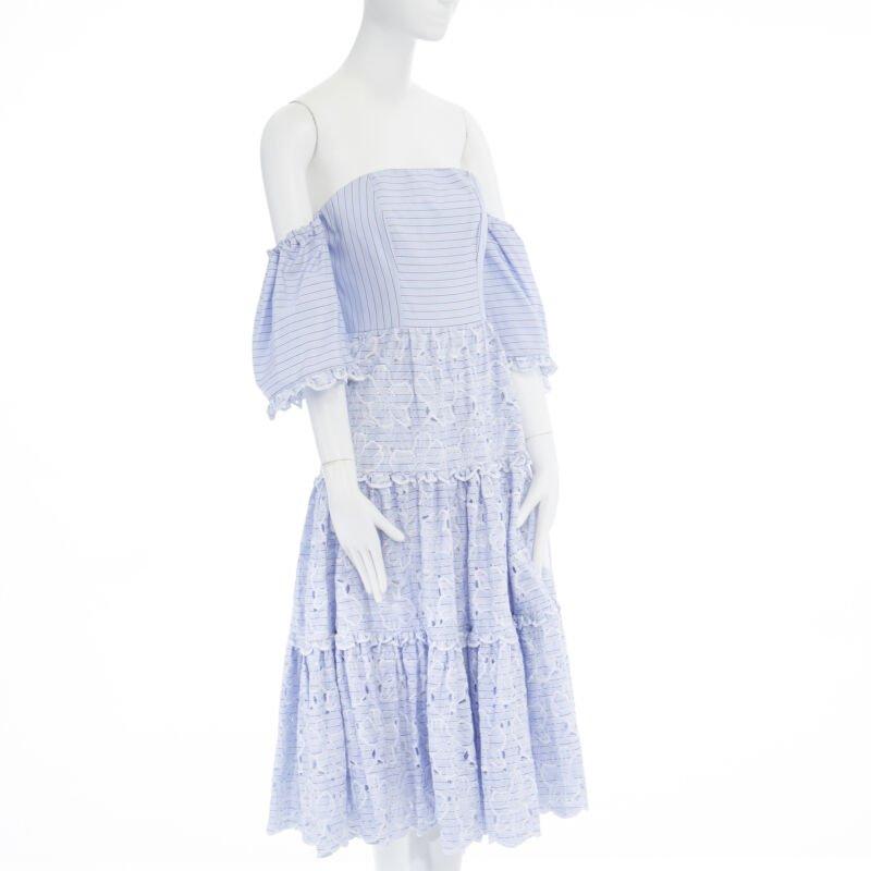 new ERDEM Runway blue striped floral embroidery off shoulder cotton dress US6 M
Reference: TGAS/A02208
Brand: Erdem
Collection: Resort 2017 - Runway
Material: Cotton
Color: Blue, White
Pattern: Striped
Closure: Zip
Extra Details: Cotton, silk. Light