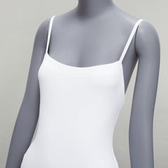 new ERES Aquarelle Duni white spaghetti strap high cut one piece swimsuit IT38 X