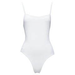 new ERES Aquarelle Duni white spaghetti strap high cut one piece swimsuit IT38 X