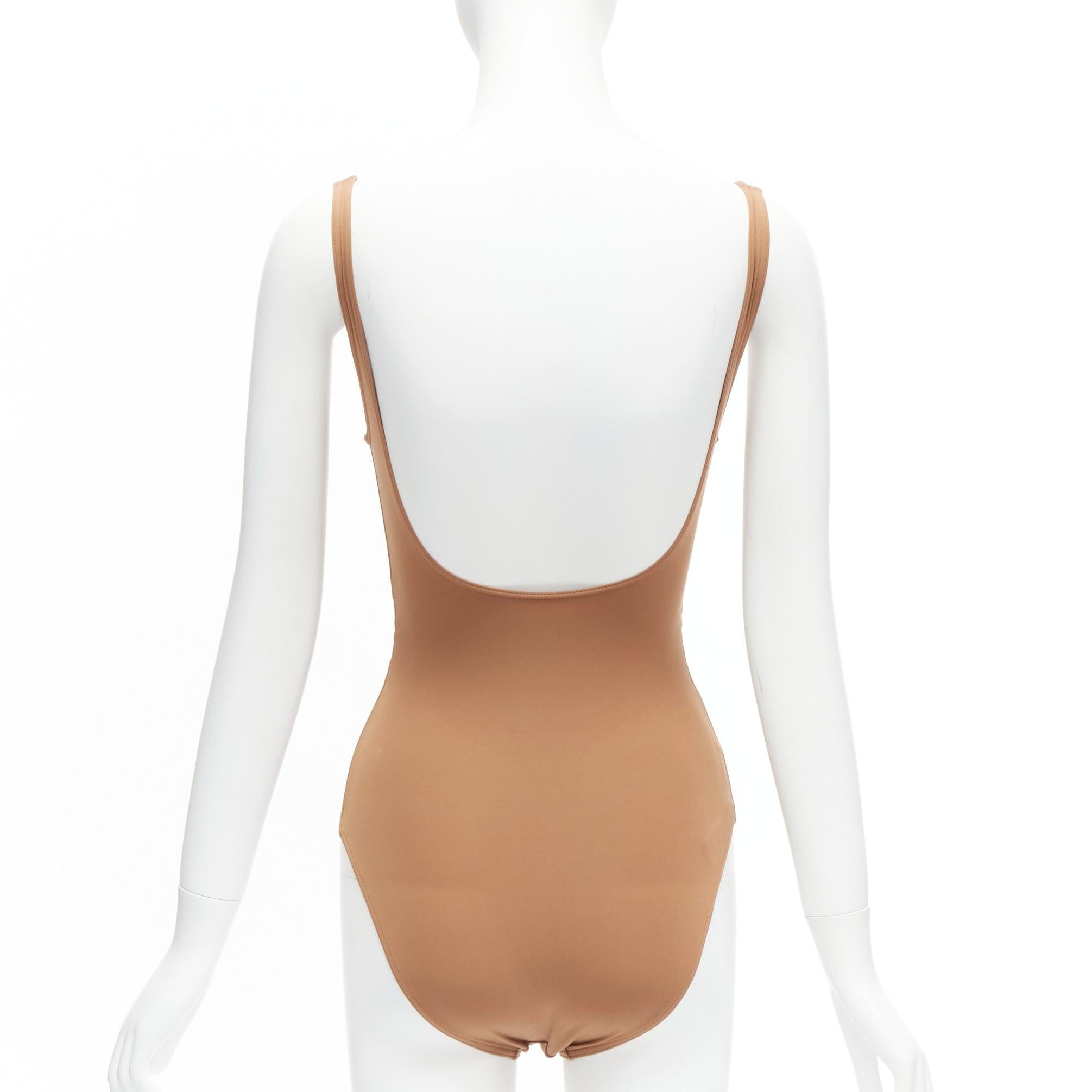 new ERES Asia Duni brown panel waist backless one piece swimsuit IT38 XS In New Condition In Hong Kong, NT