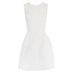 new ERIN FETHERSTON cream cotton jacquard sleeveless cocktail dress US6 S