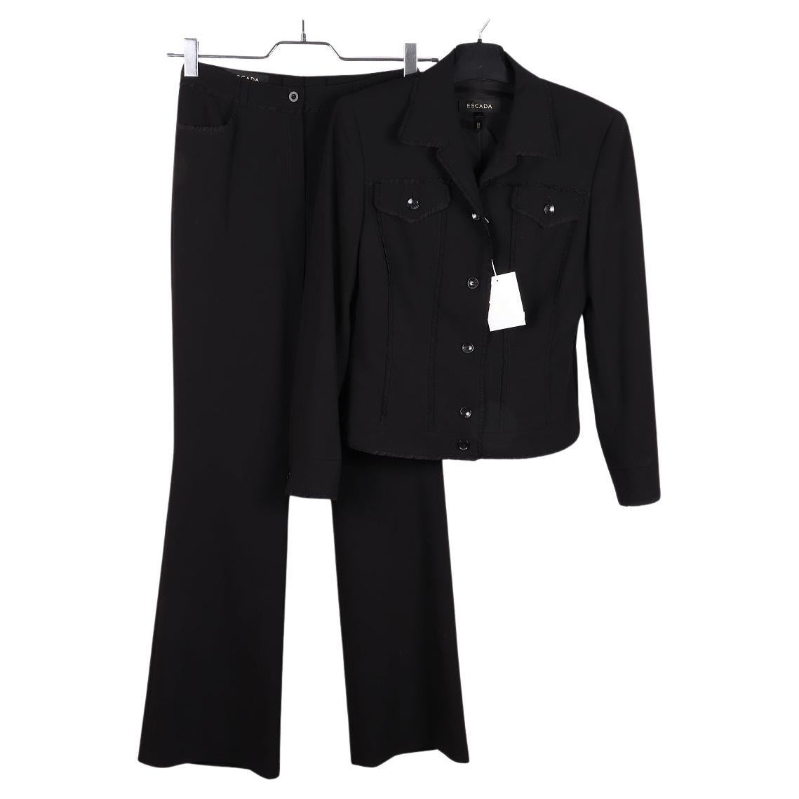 Pre-owned Escada New Wool Suit In Black