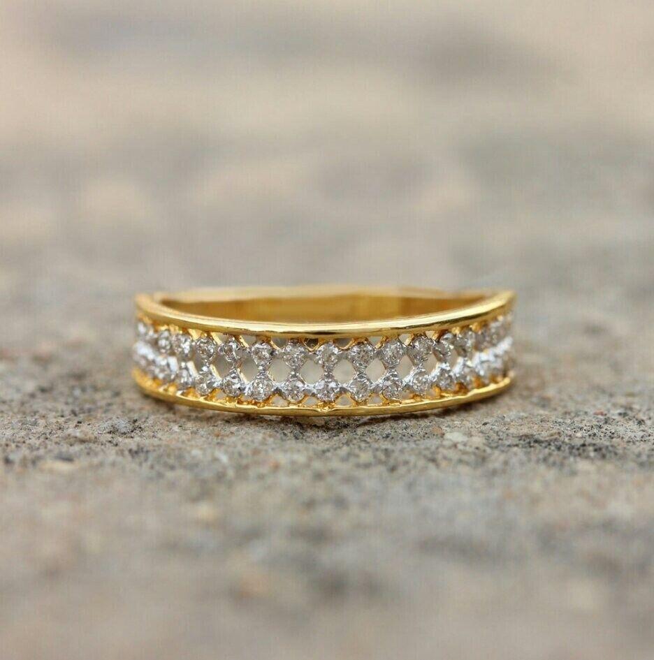 New Eternity Band Ring 14K Solid Gold Certified Diamond Engagement Ring Gift. For Sale 6