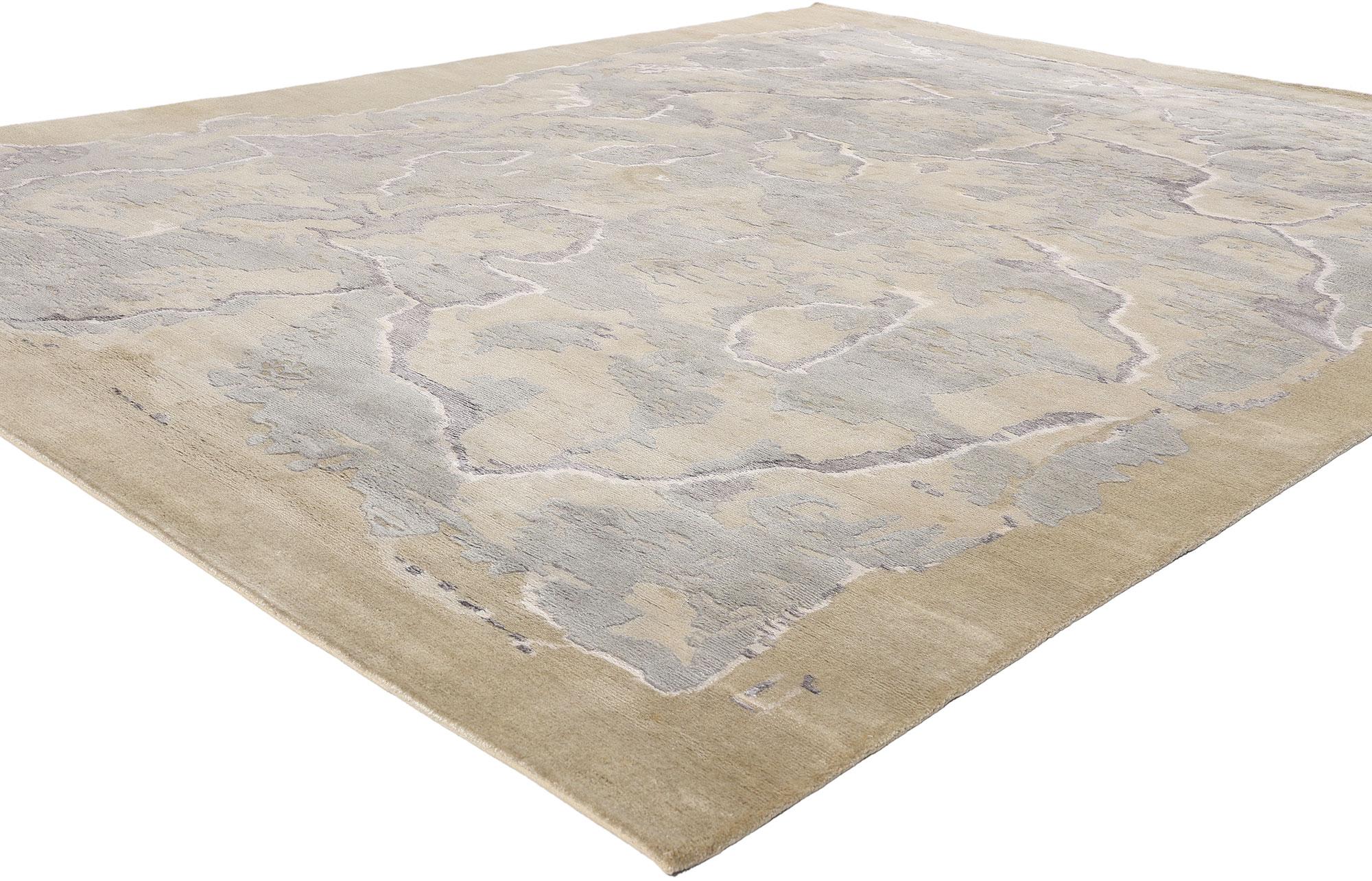 31139 New Ethereal Earthscape Tappeto organico moderno biofilico, 08'02 x 10'02. Prova l'abbraccio sereno della natura con questo  Tappeto biofilico moderno organico Ethereal Earthscape annodato a mano. Questo capolavoro accattivante cattura