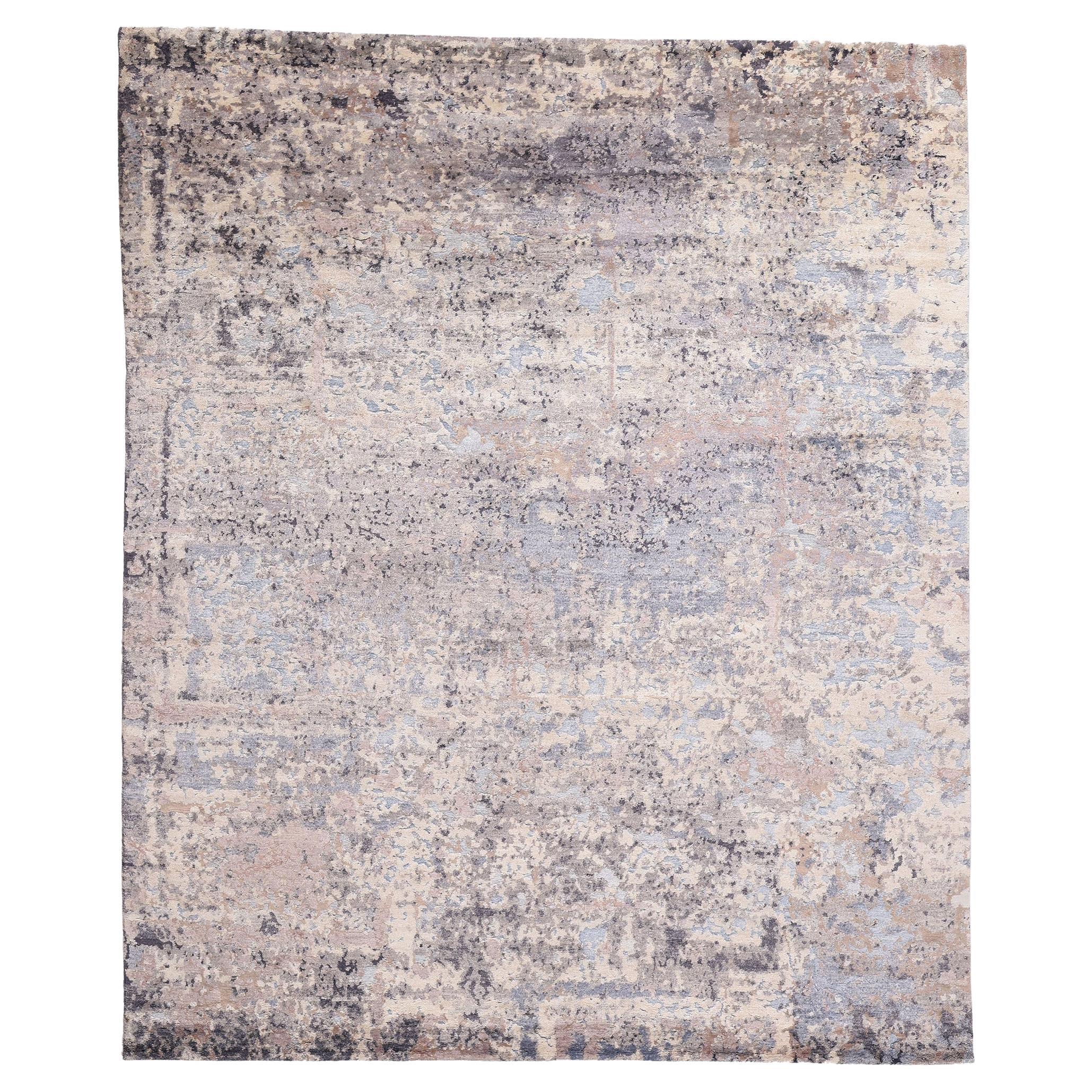 New Ethereal Shadows Organic Modern Wool and Silk Carpet, 08'04 x 10'00
