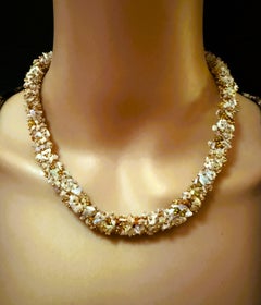 New Ethiopian Fire Opal 18k Rose Gold Plated Beaded Rolled Necklace 40 grams