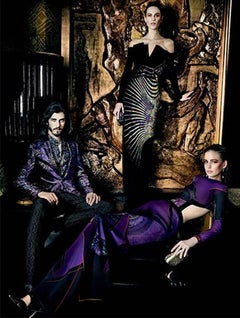 Nuevo ETRO AD Campaña RUNWAY Bata morada CUTOUT Espalda Abierta It 40 - US 4