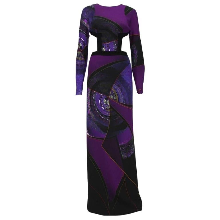 Etro - Robe dos nu violette, neuve, vue dans une publicité et lors d'un défilé, taille IT 40 - US 4 en vente