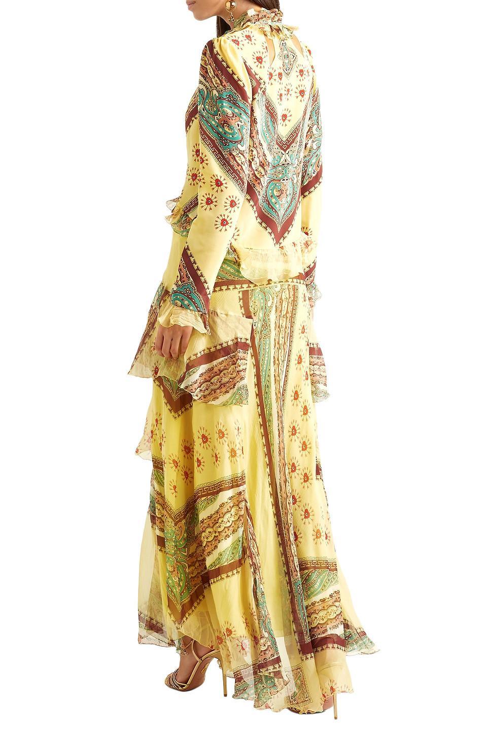 etro embroidered tiered dress