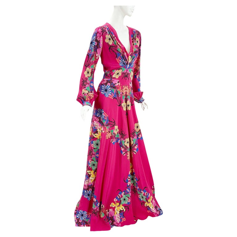 fitted lace wedding dress Prima Donna Paisley Italian Silk Maxi Kaftan Dress main image 0