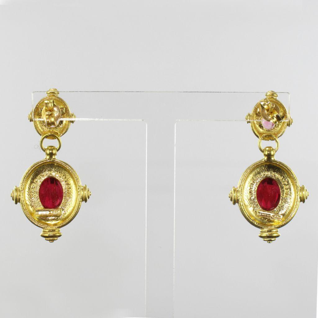 Women's New Etruscan Style Vermeil Cristal Dangle Earrings