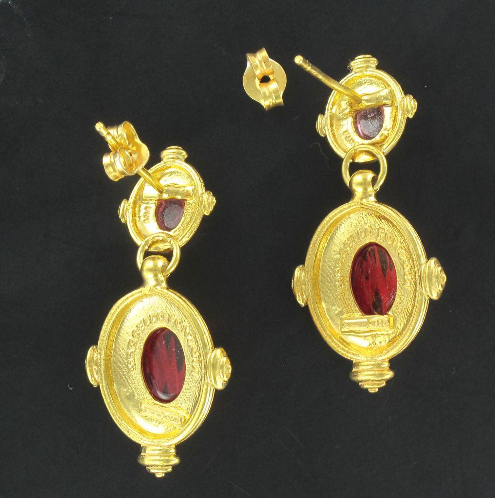 New Etruscan Style Vermeil Cristal Dangle Earrings 1