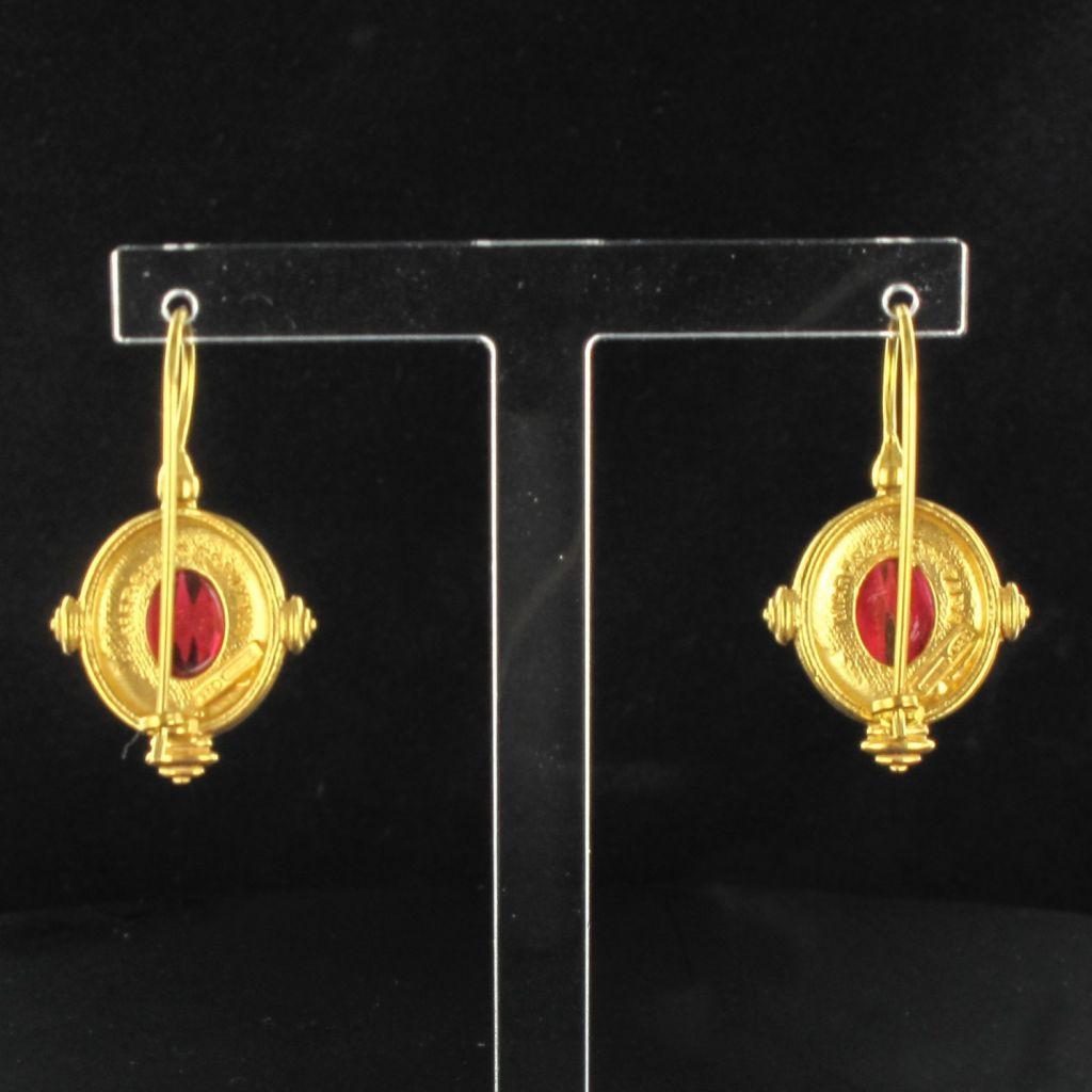 New Etruscan Style Vermeil Drop Earrings In New Condition In Poitiers, FR