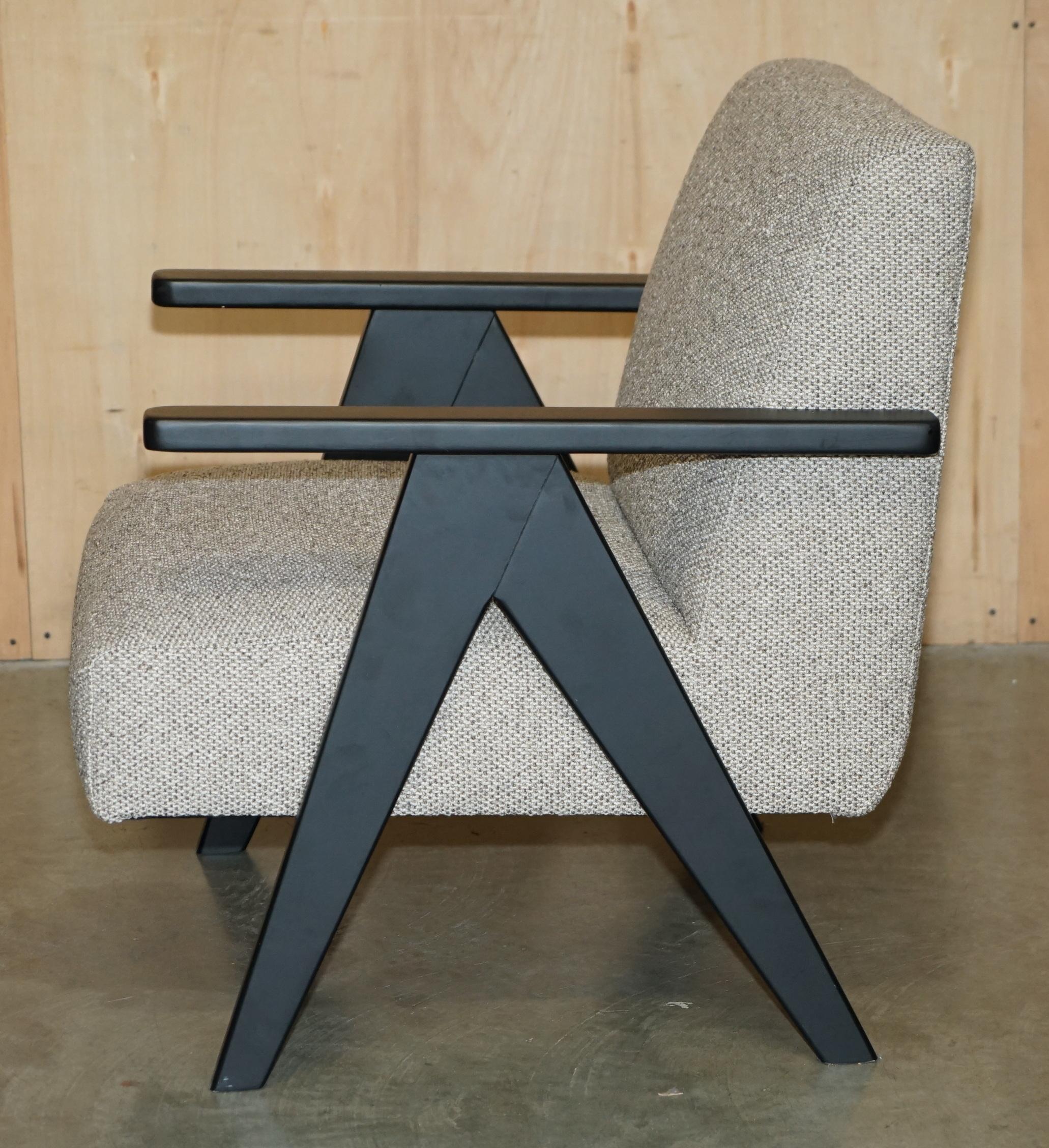 NEW EXDISPLAY NORDIC STYLE EDGAR ARMCHAIR MIT BEECH WOOD FRAME & OATMEAL FABRIC im Angebot 3