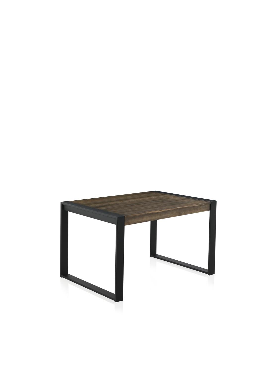 Moderne Nouvelle table à manger à rallonge pour l'intérieur et l'extérieur avec plateau en bois en vente
