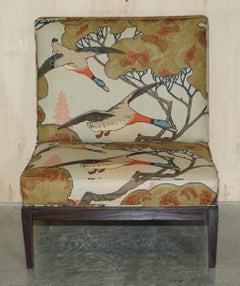 New Fabric George Smith Norris Armchair in Mulberry Flying Ducks Upholstery