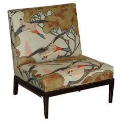 New Fabric George Smith Norris Armchair in Mulberry Flying Ducks Upholstery