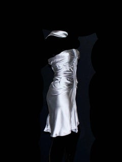UNWORN Famous Yves Saint Laurent Tom Ford 2003 Silver Grey Silk Evening Dress 38