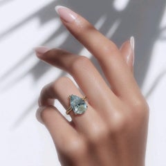 NEW Fantasy Special Cut 3 Ct. Natural Sky Blue Topaz Ring in 14k Yellow Gold
