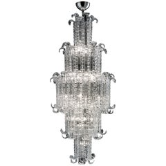 Lampe à suspension Felci 7243 en verre cristal, par Barovier&Toso, Neuf