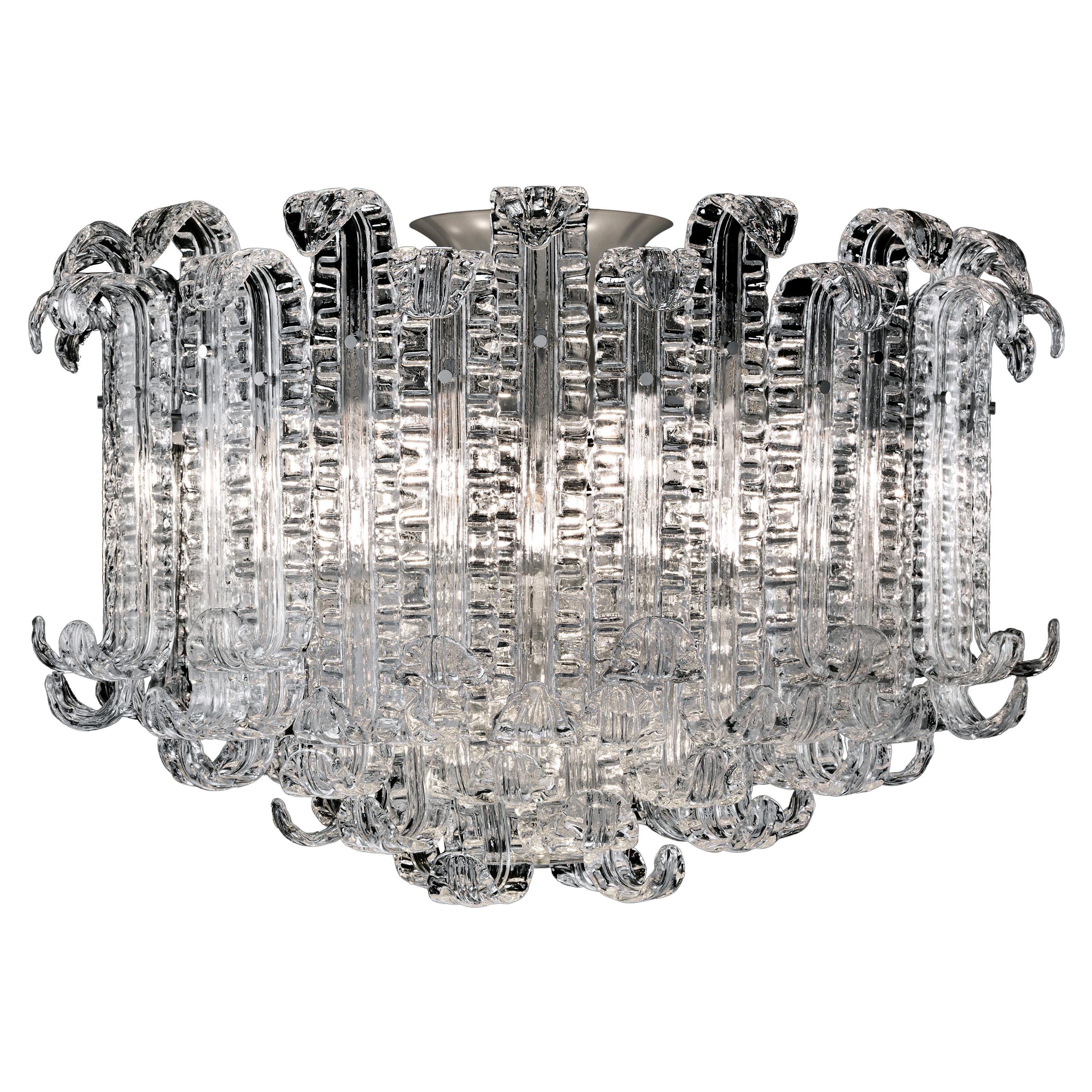 New Felci 7245 Ceiling Lamp in Crystal Glass, by Barovier&Toso