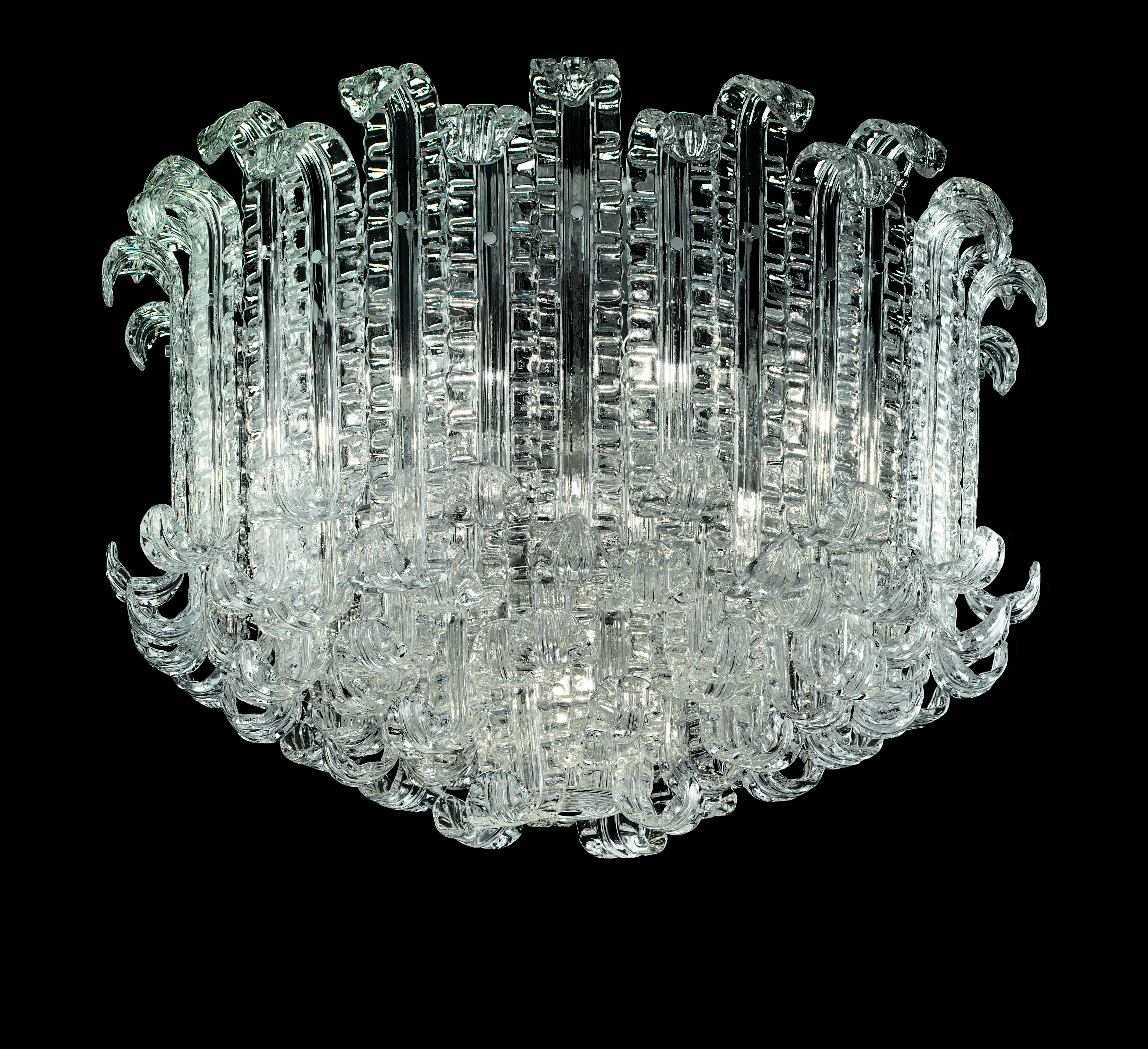 Polished New Felci 7245 Ceiling Lamp in Crystal Glass, by Barovier&Toso