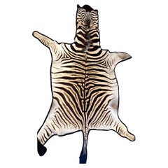 BIG Felted Genuine Burchell Zebra Skin Rug Hide - Carpet Decor Flooring