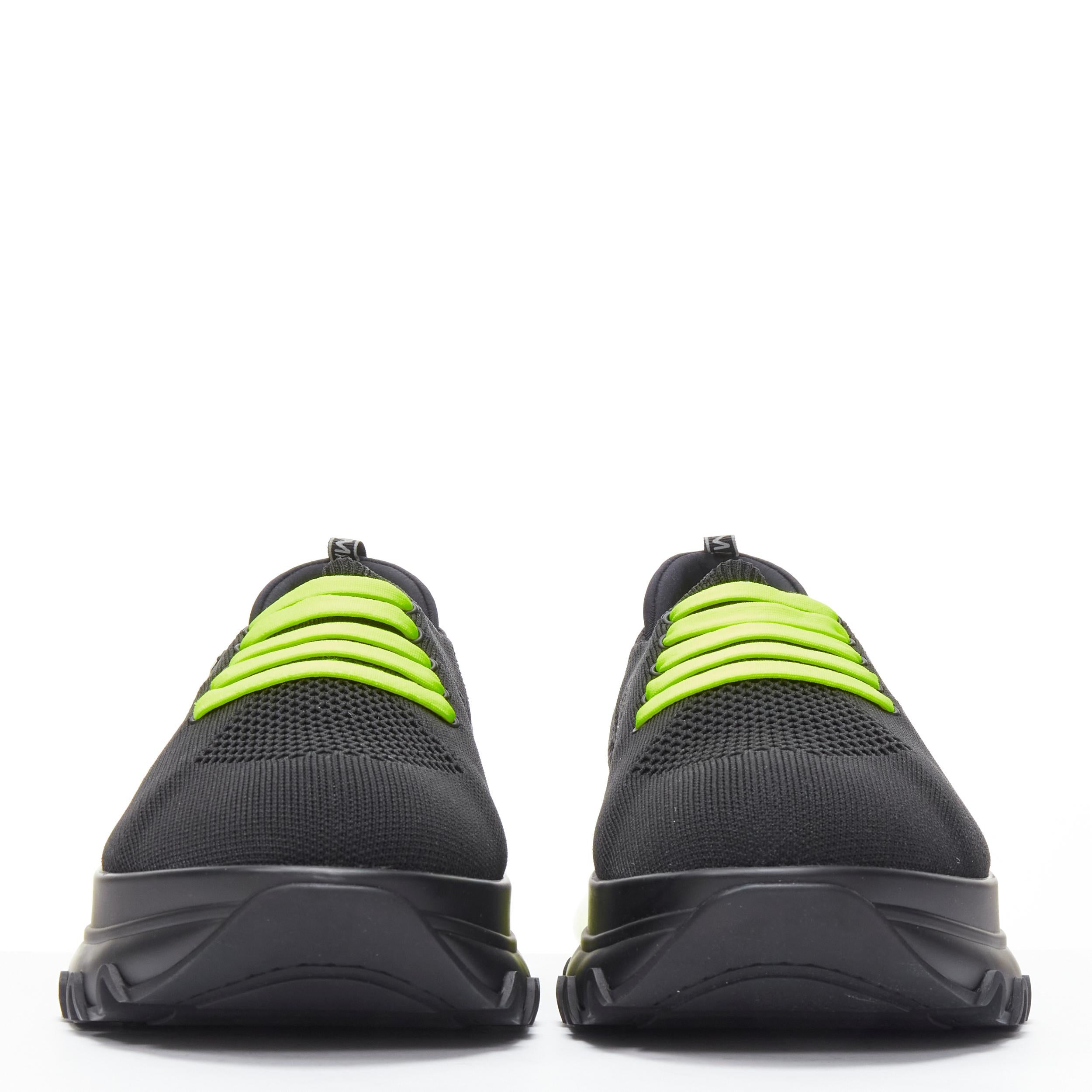 neu FENDI 2019 schwarz stricken neon gelb Luftsohle niedrigen Läufer Sneaker 7E1234 EU44 im Zustand „Neu“ im Angebot in Hong Kong, NT