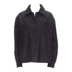 new FENDI 2021 Reversible 100% silk black white logo padded jacket IT48 M
