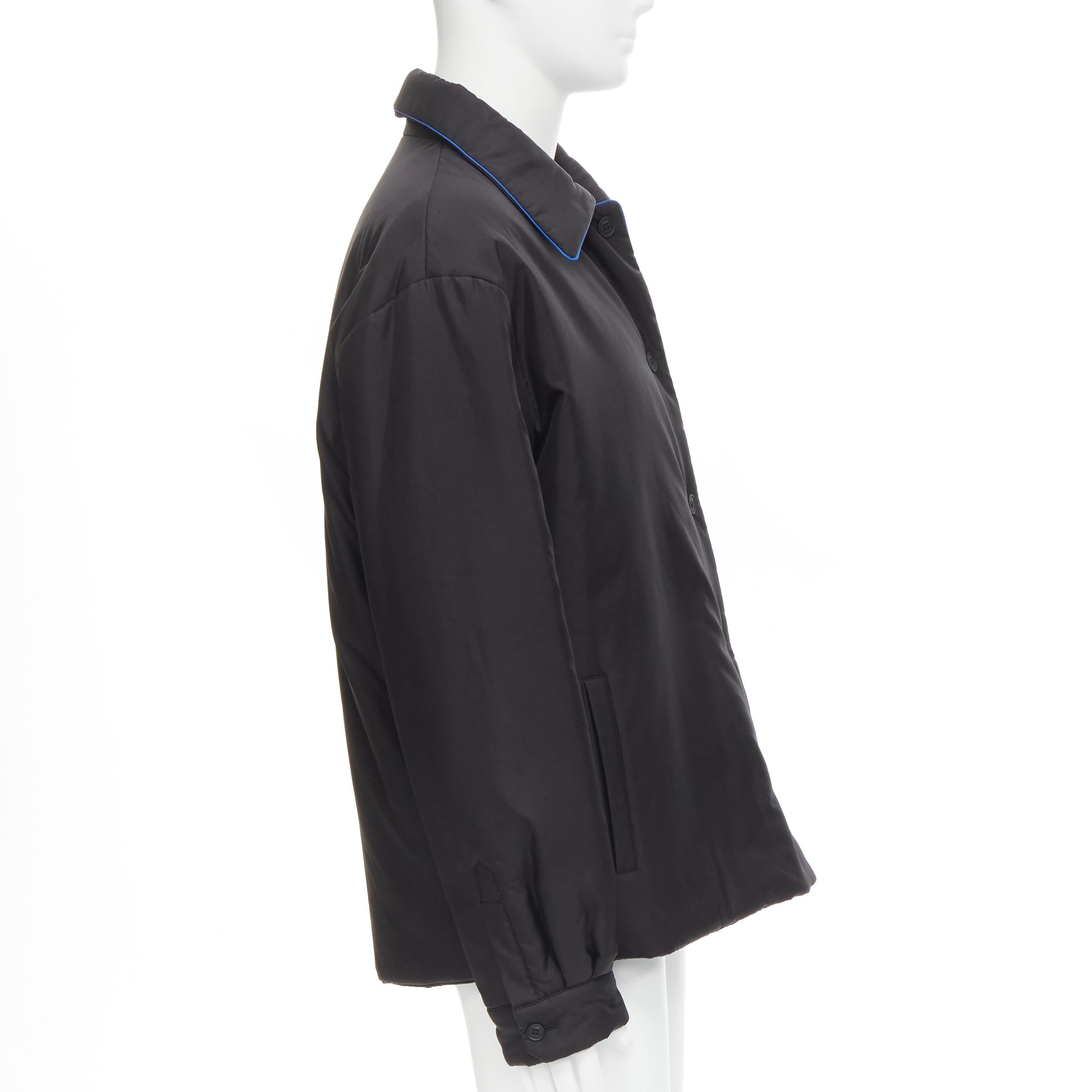 Gray new FENDI 2021 Reversible 100% silk black white logo padded jacket IT52 XL For Sale