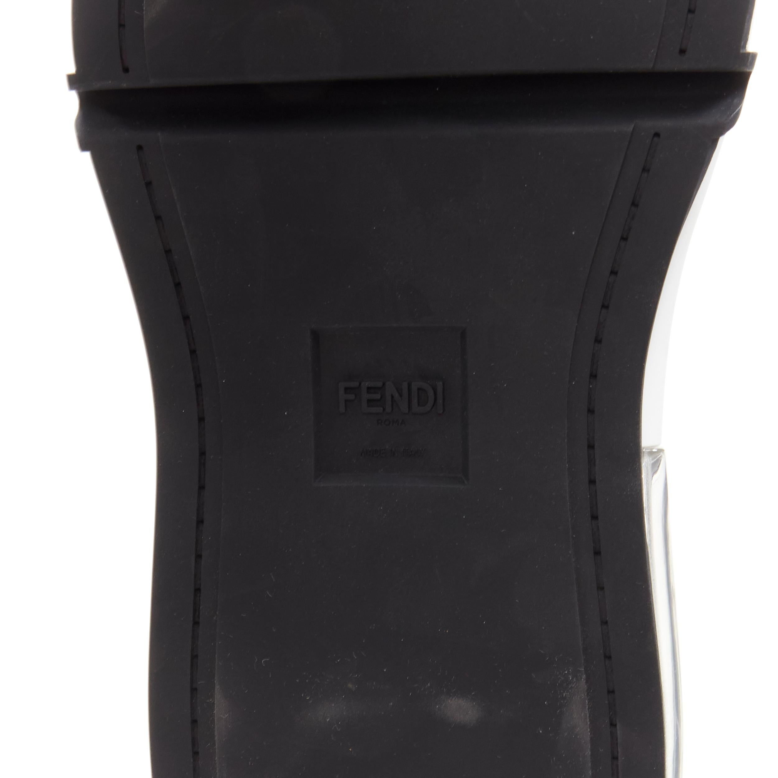 new FENDI 7L1255 black leather FF Zucca sneaker sole ankle boots UK10 EU44 3