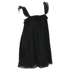New Fendi Baby Doll Black Plisse-Organza Mini Dress It.42