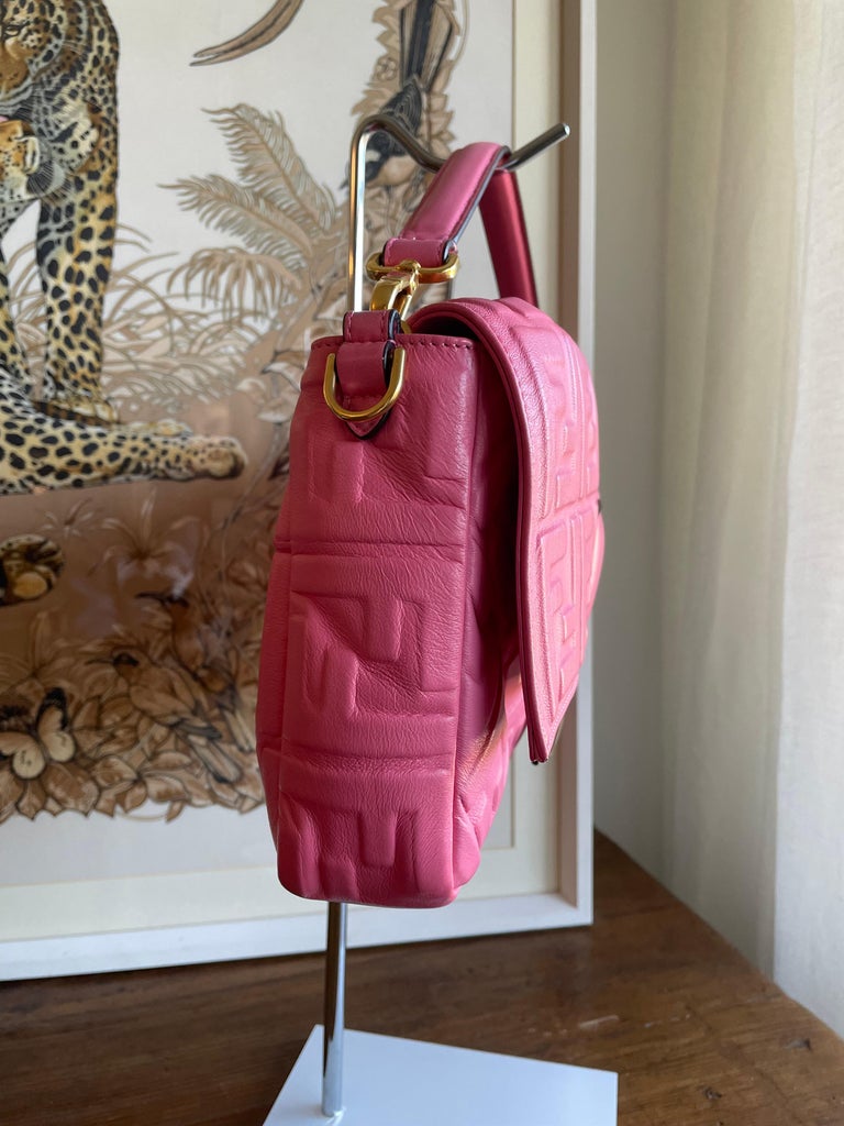 Baguette - Pink nappa leather bag