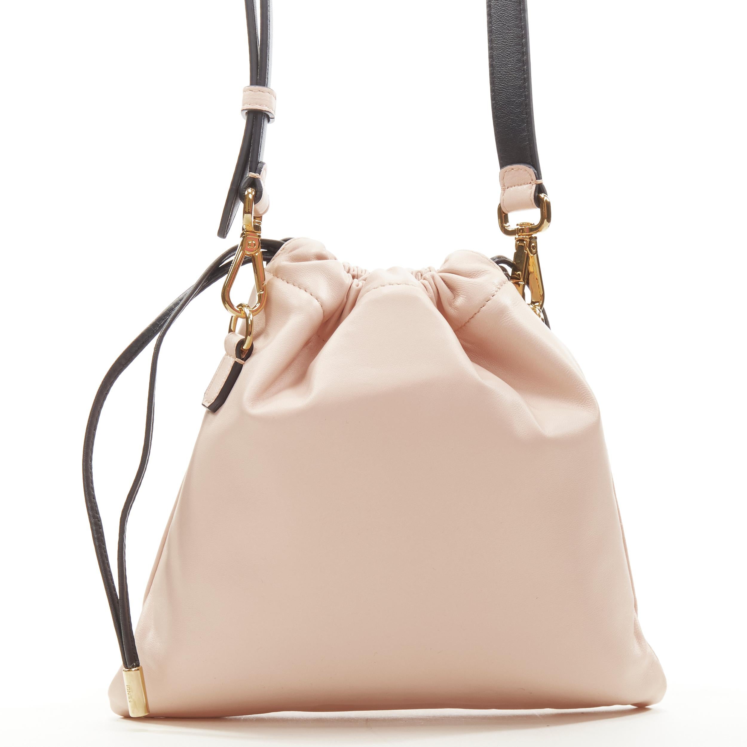 fendi small leather drawstring pouch