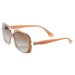 Neu Fendi Beige Rose Inlaid Sonnenbrille mit Etui