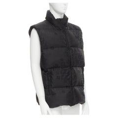 new FENDI black FF Zucca monogram black goose down padded vest IT54 2XL