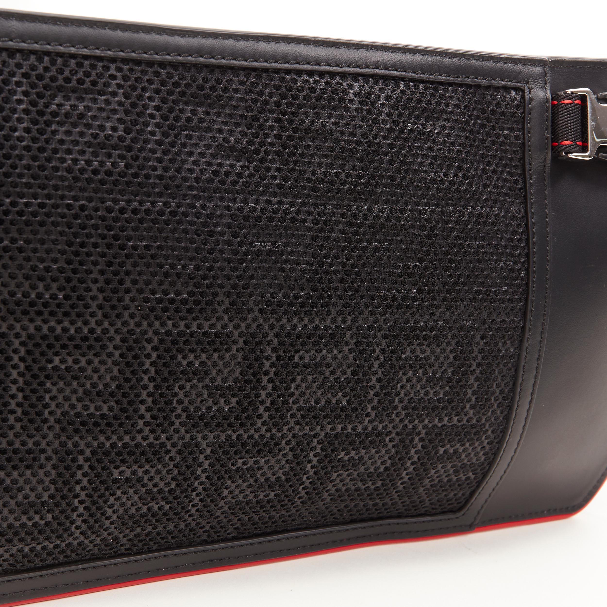 new FENDI black FF Zucca monogram leather multi pocket zip crossbody belt bag 3