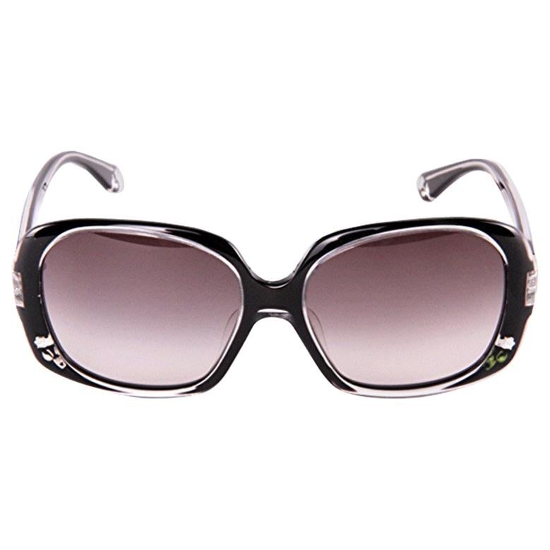 New Fendi Black Rose Inlaid Sunglasses with Case