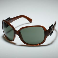 New Fendi brown Buckle Sunglasses with Case