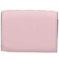 NEW Fendi Candy Pink Baguette Micro FF Monogram Leather Trifold Wallet