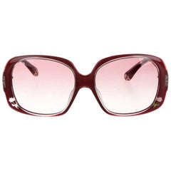 Fendi-Sonnenbrille mit tiefroter Rose-Intarsienarbeit und Etui