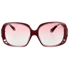 New Fendi Deep Red Rose Inlaid Sunglasses With Case