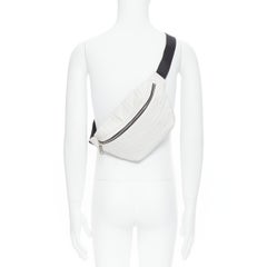 new FENDI FF Zucca mongoram deboss white leather crossbody waist bag
