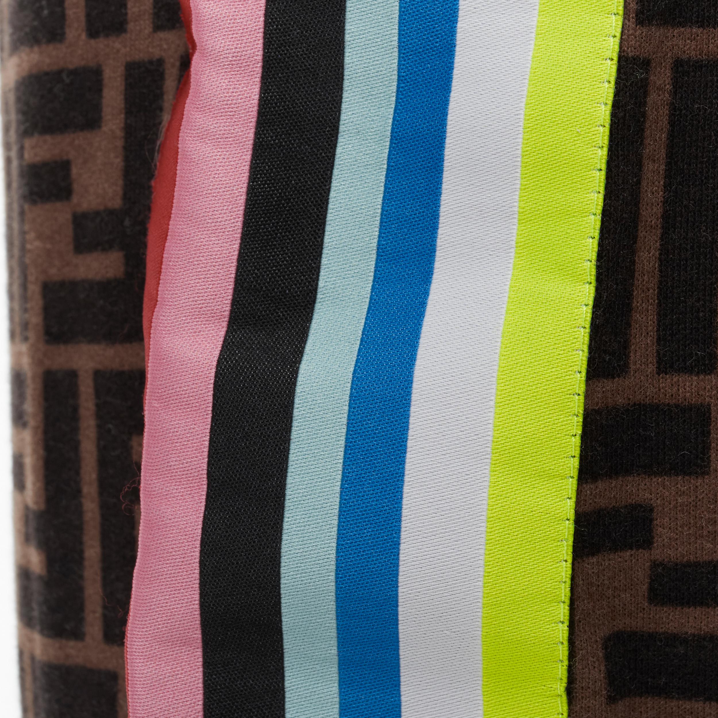Men's new FENDI FF Zucca monogram rainbow stripe side cotton sweatpants EU52 XL