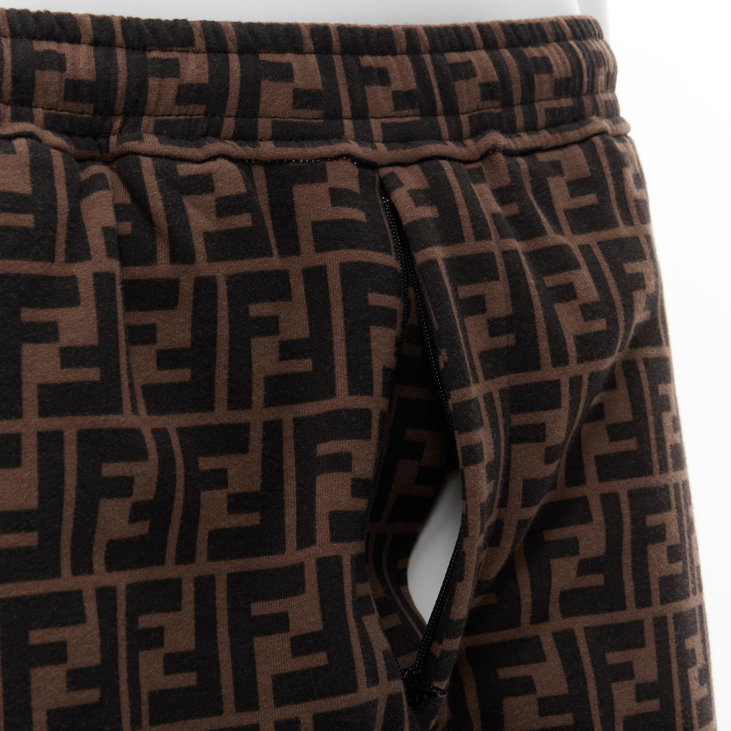 new FENDI FF Zucca monogram rainbow stripe side cotton sweatpants EU52 XL 1