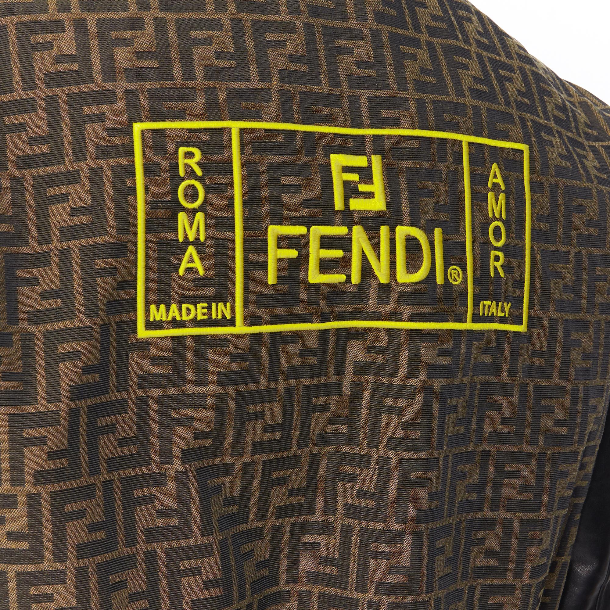 new FENDI FF Zucca monogram vintage logo embroidery leather sleeve 