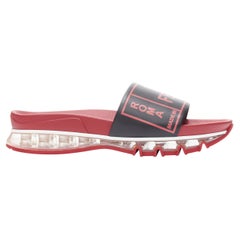 new FENDI Fiend Roma Amor black red leather air sole slides sandals UK9 EU43