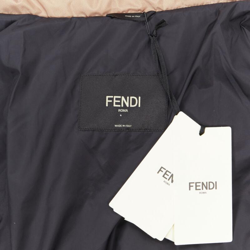 new FENDI Fila Mania black beige Zucca monogram goose down puffer jacket EU50 L 2