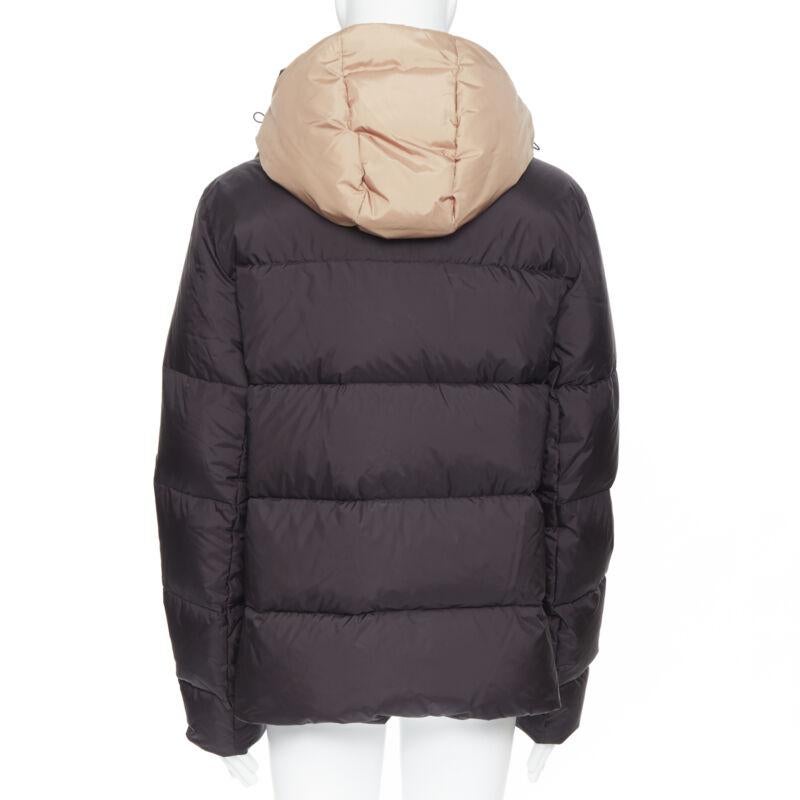 Black new FENDI Fila Mania black beige Zucca monogram goose down puffer jacket EU50 L