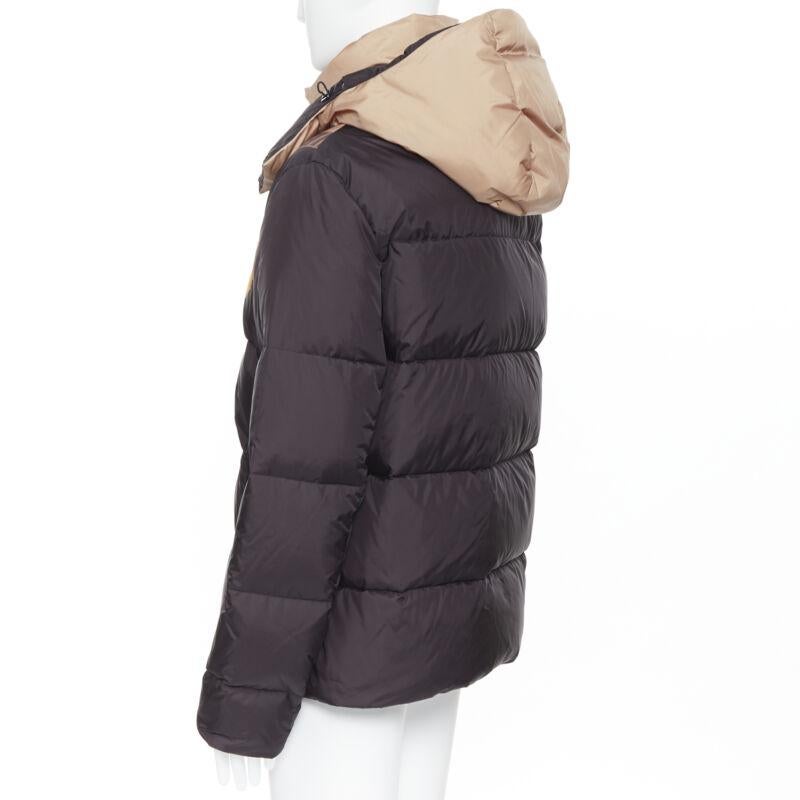 new FENDI Fila Mania black beige Zucca monogram goose down puffer jacket EU50 L In New Condition In Hong Kong, NT